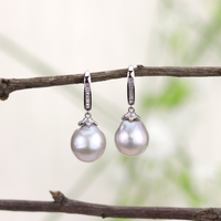 Grey Baroque Pearl Earrings - Limited Edition