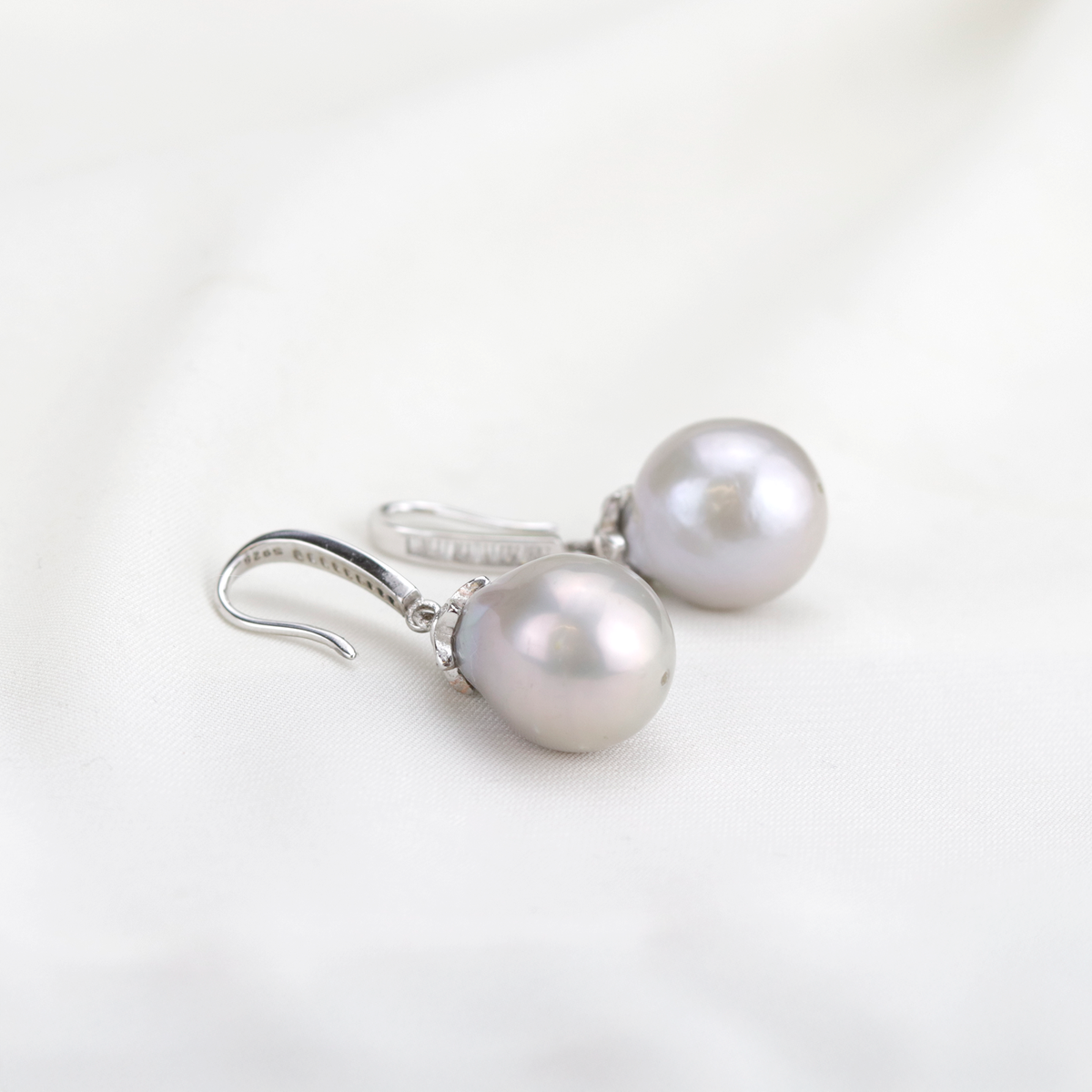 Grey Baroque Pearl Earrings - Limited Edition