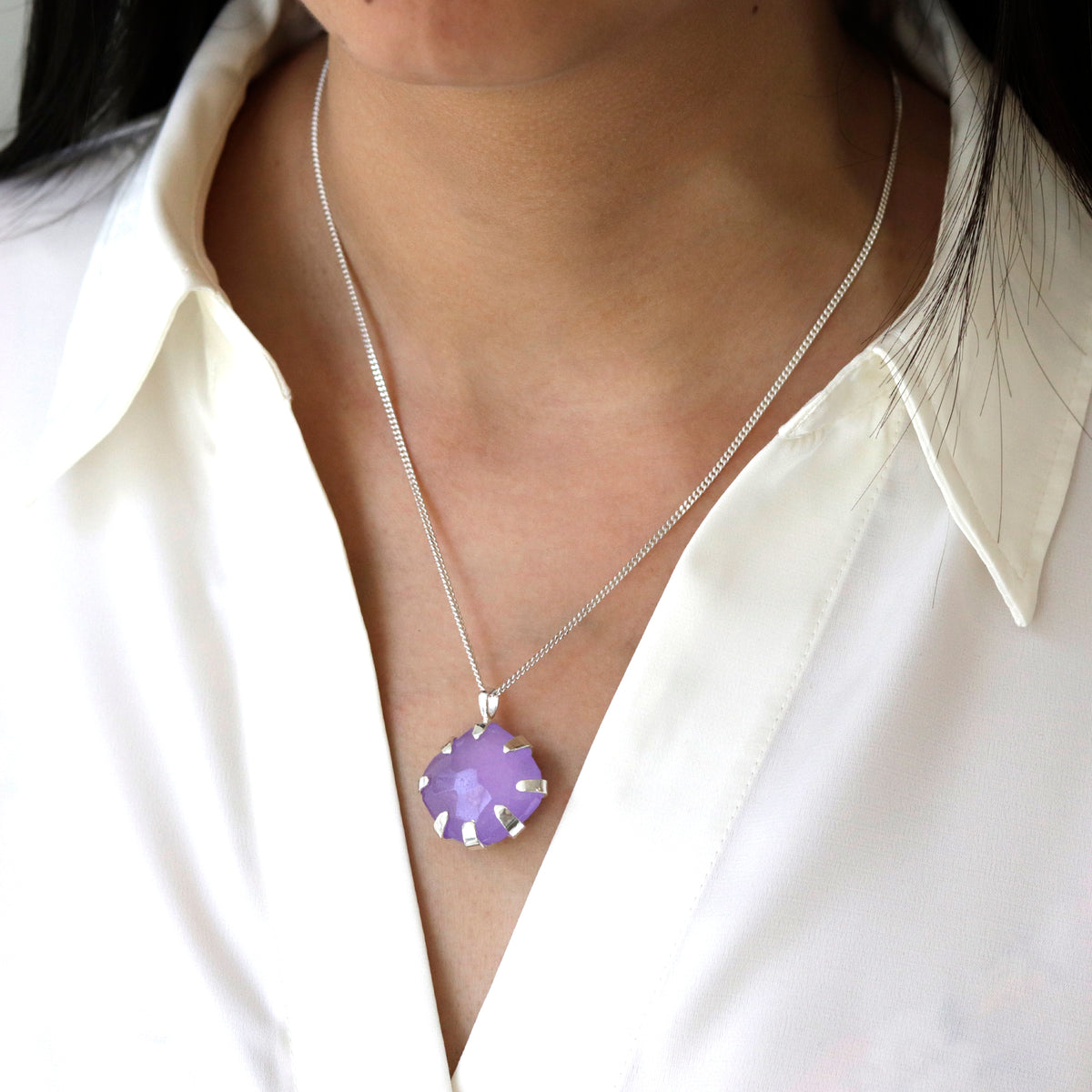 Large Lilac Quartz Gemstone Pendant