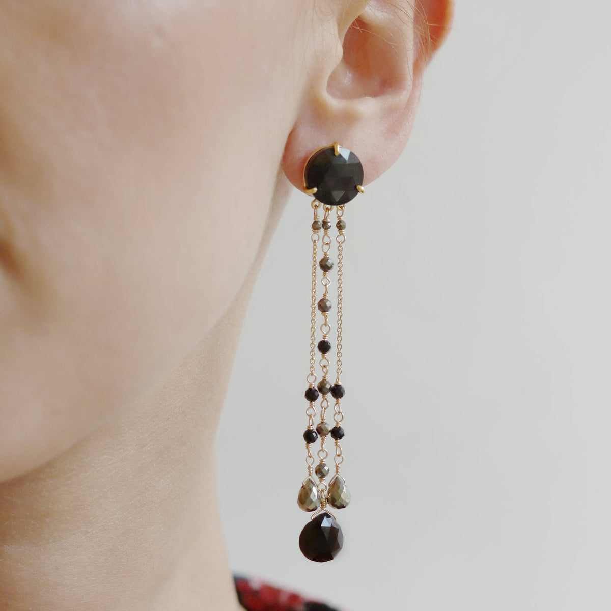 Black Onyx Chandelier Earrings
