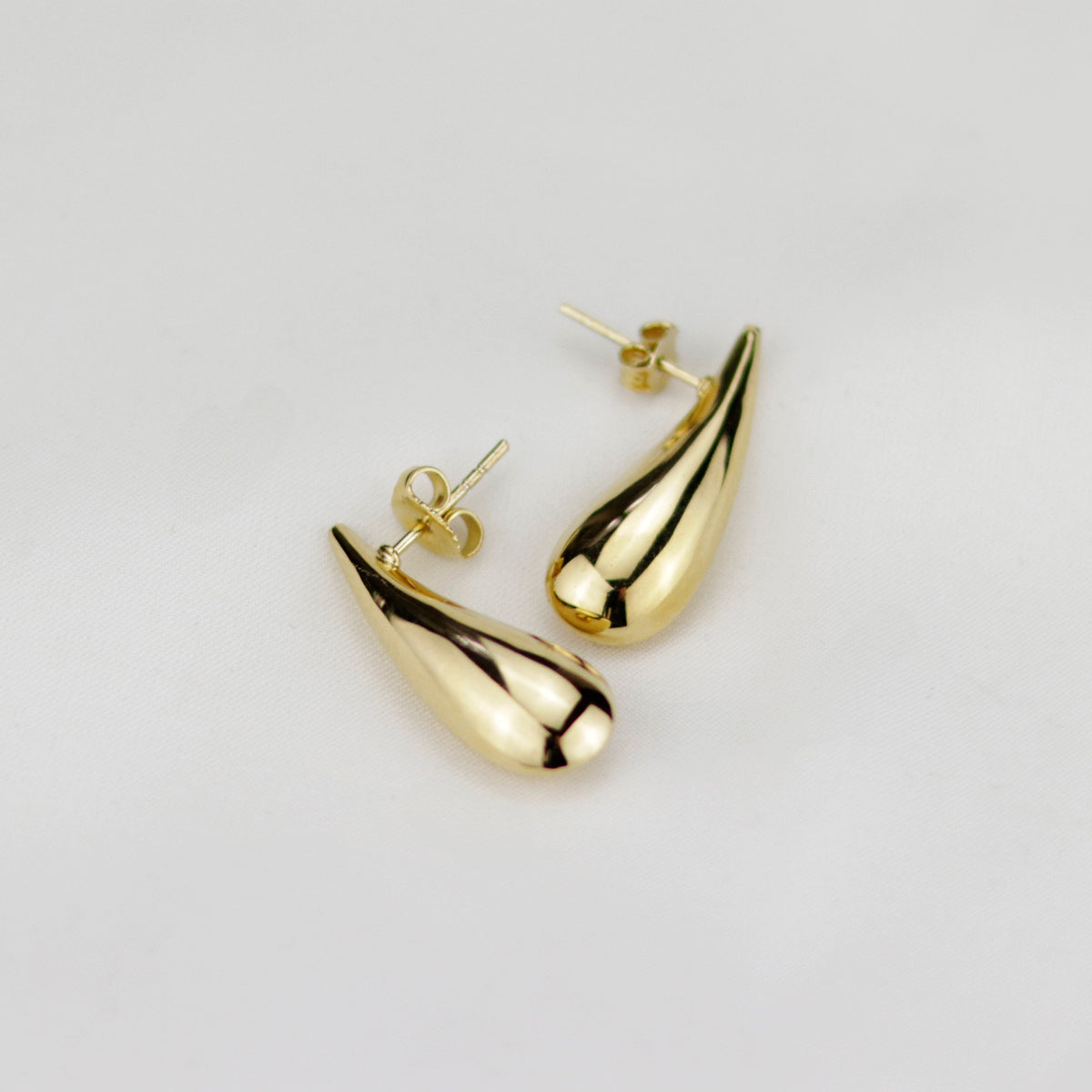 Long Teardrop Stud Earrings