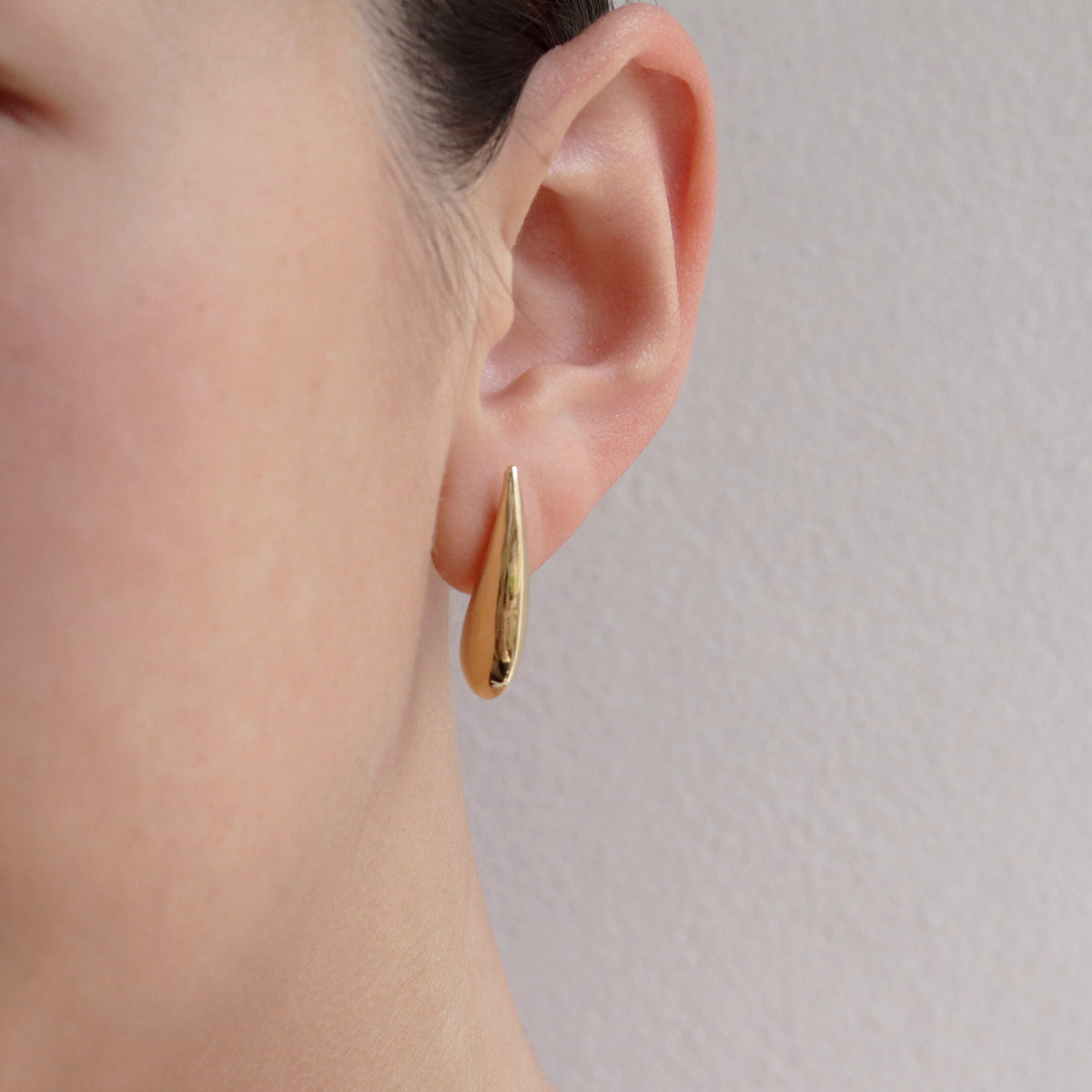 Long Teardrop Stud Earrings