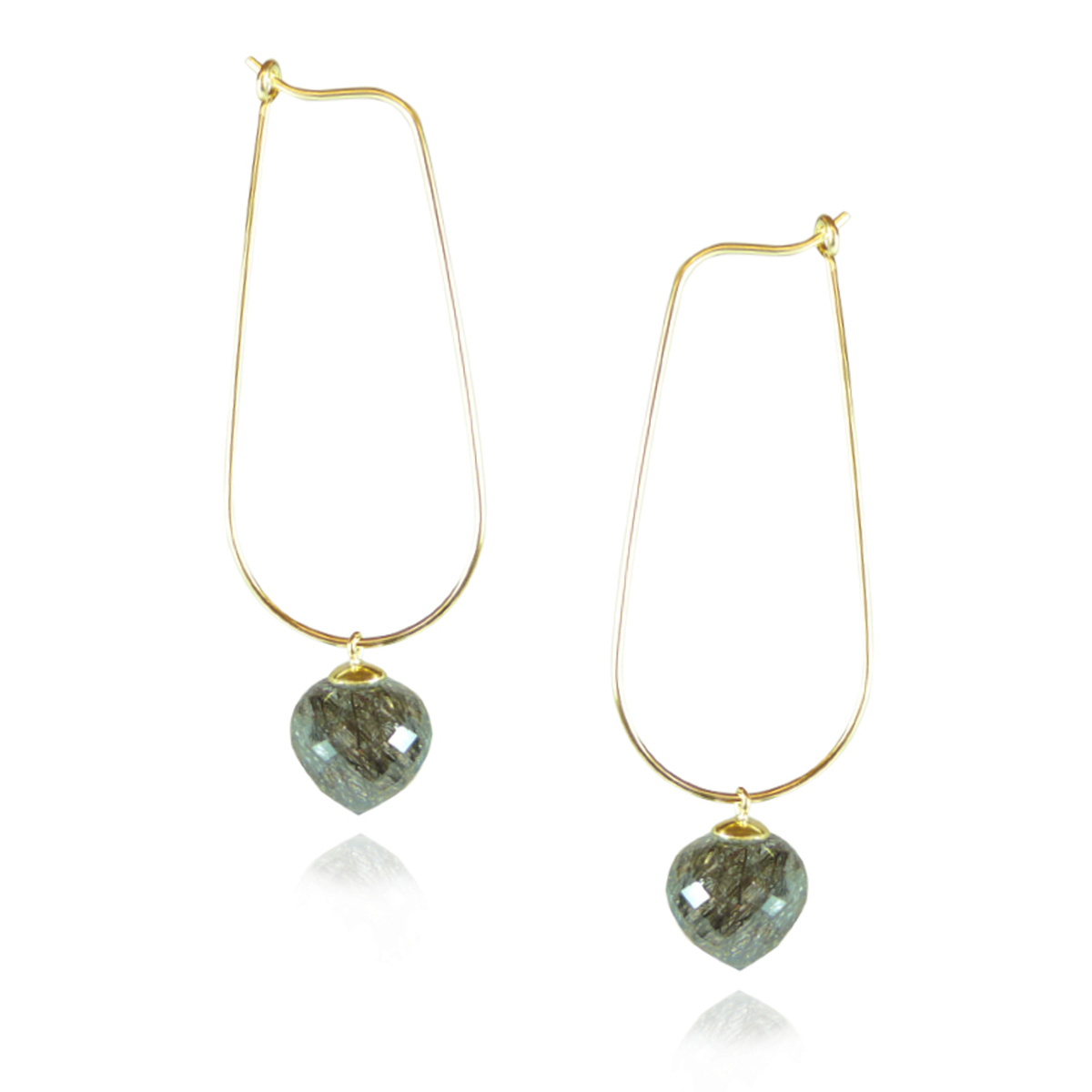 Modern Oval Hoop Minaret Earrings