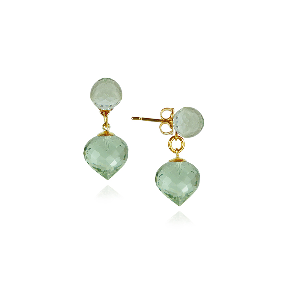 Double Gem Drop Earrings