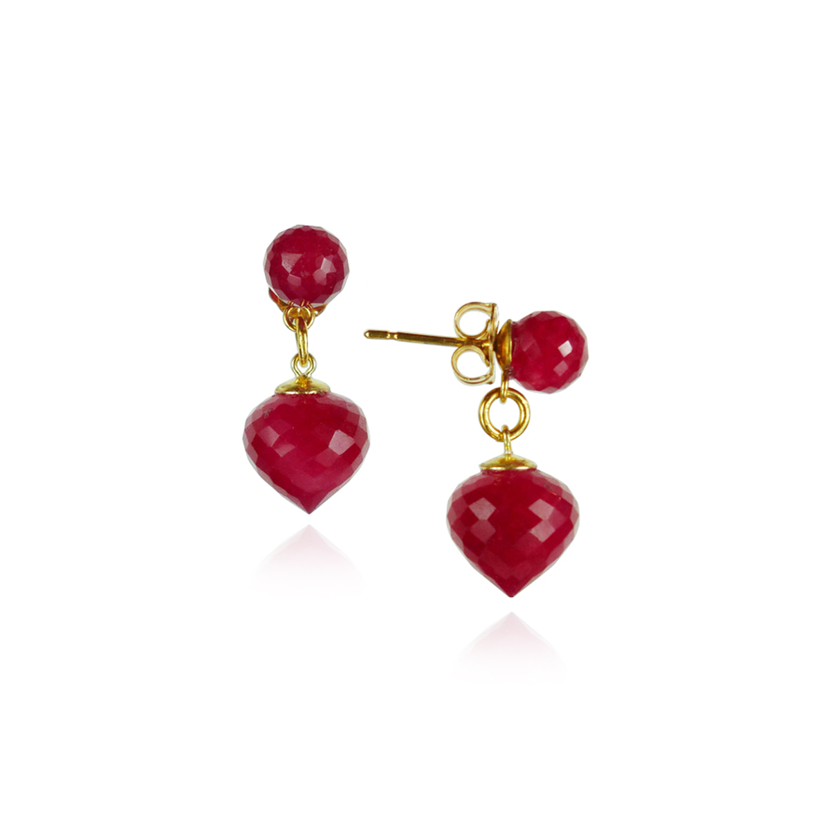 Double Gem Drop Earrings