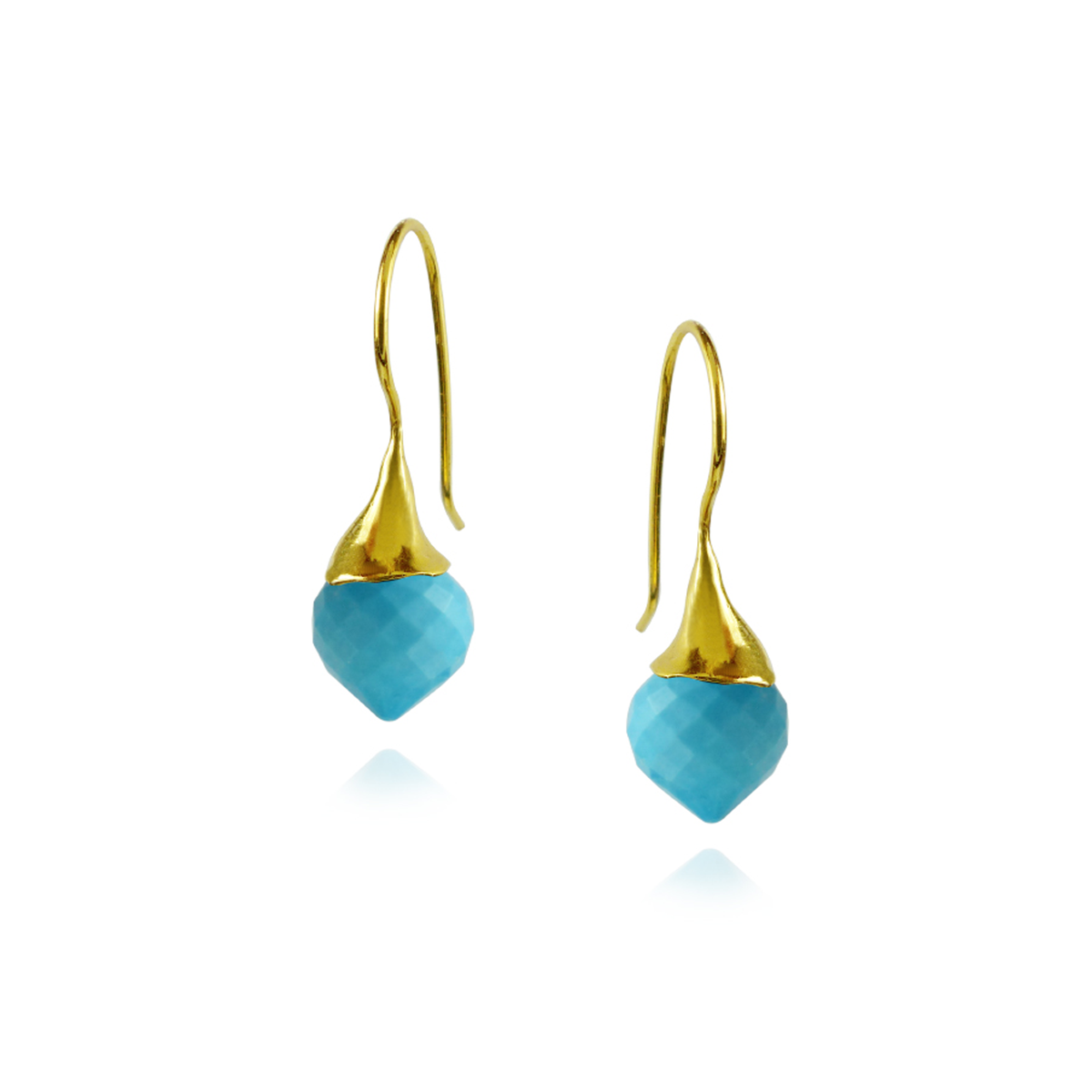 Minaret Gold Fish Hook Earrings