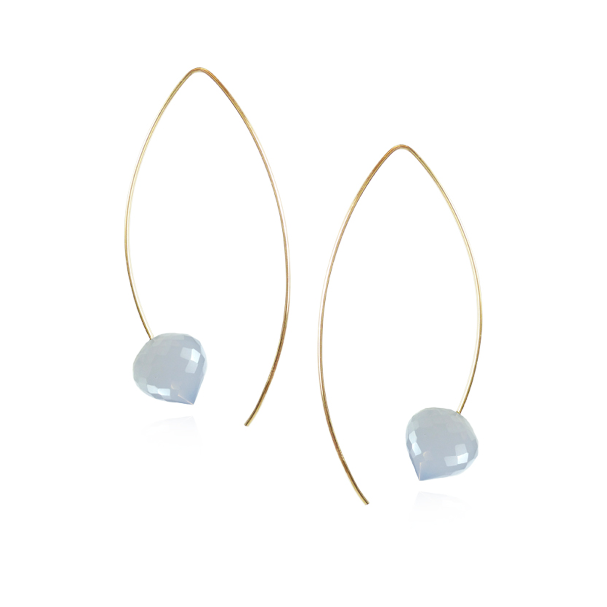 Minaret Gem Long Fish Hook Earrings
