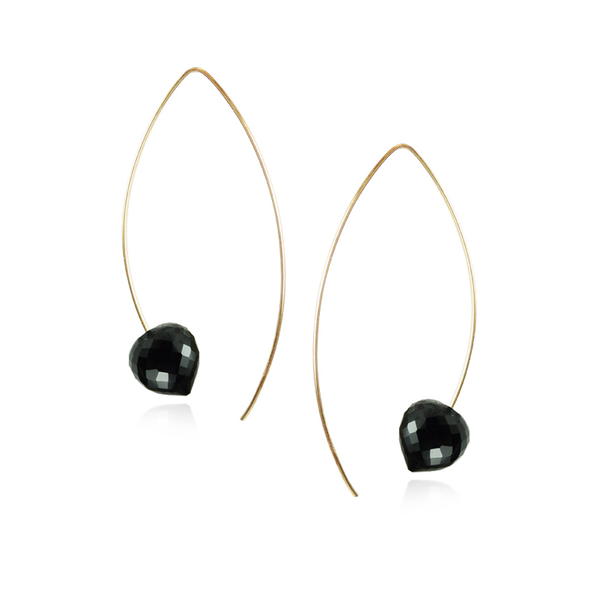 Minaret Gem Long Fish Hook Earrings