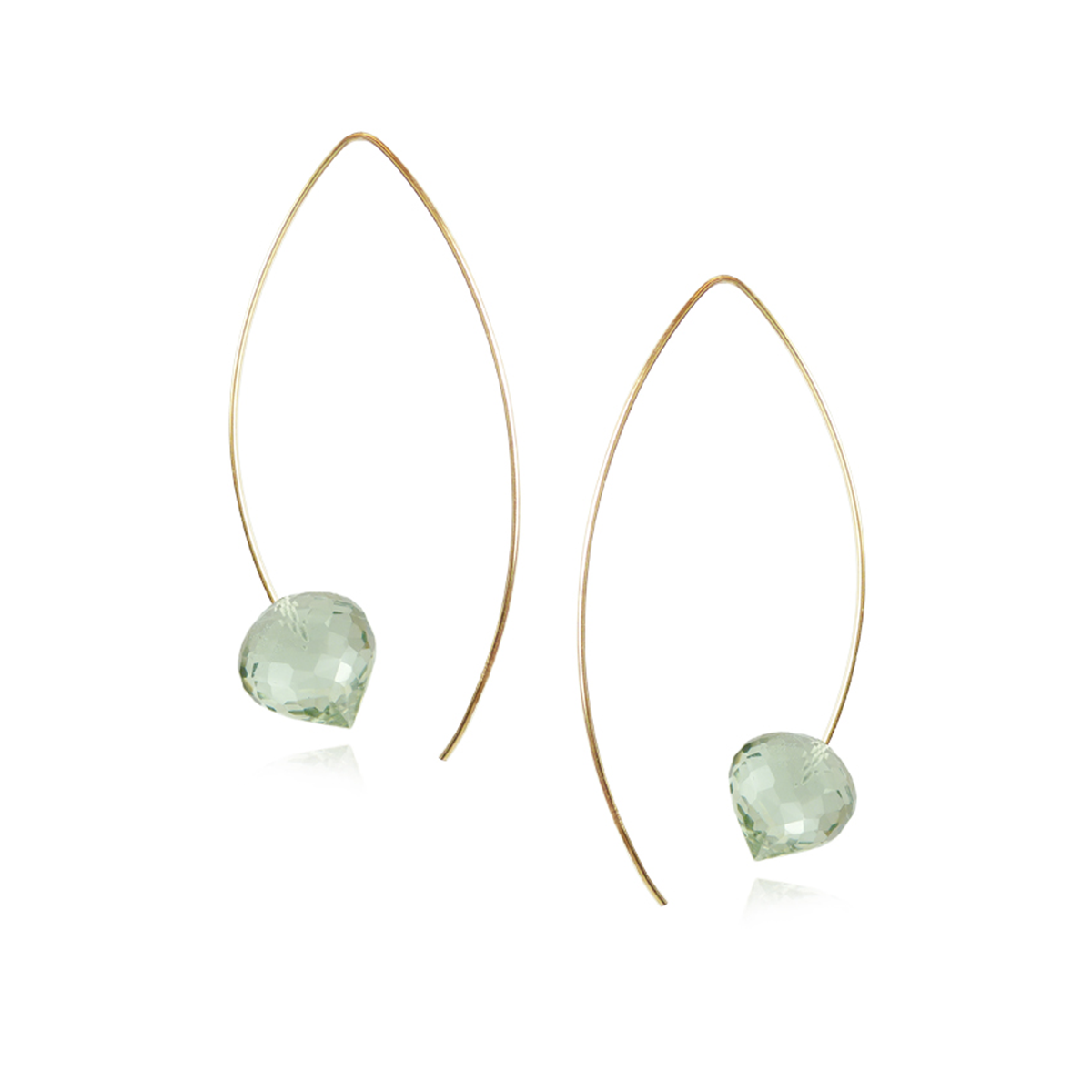 Minaret Gem Long Fish Hook Earrings