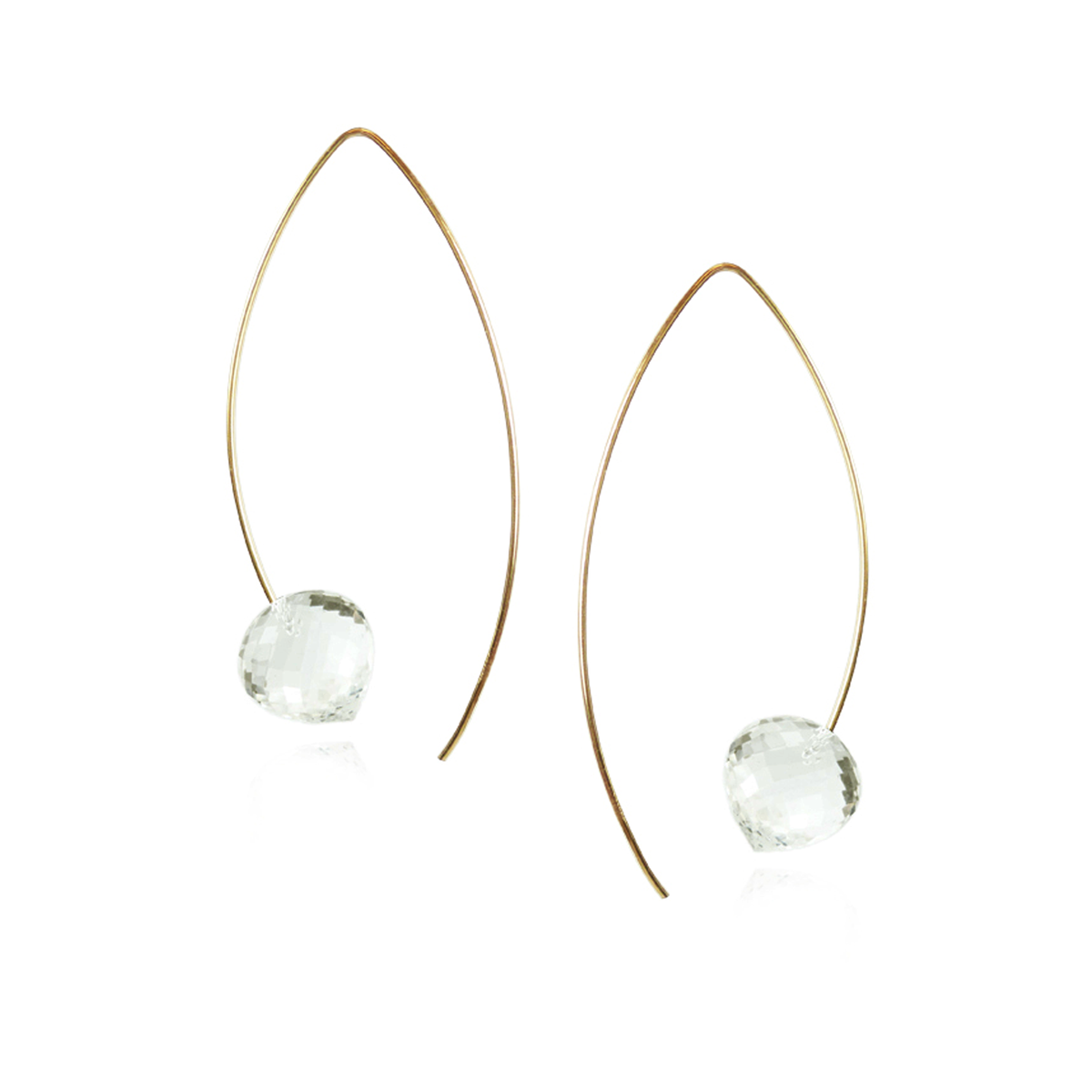 Minaret Gem Long Fish Hook Earrings
