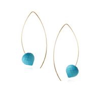 Minaret Gem Long Fish Hook Earrings