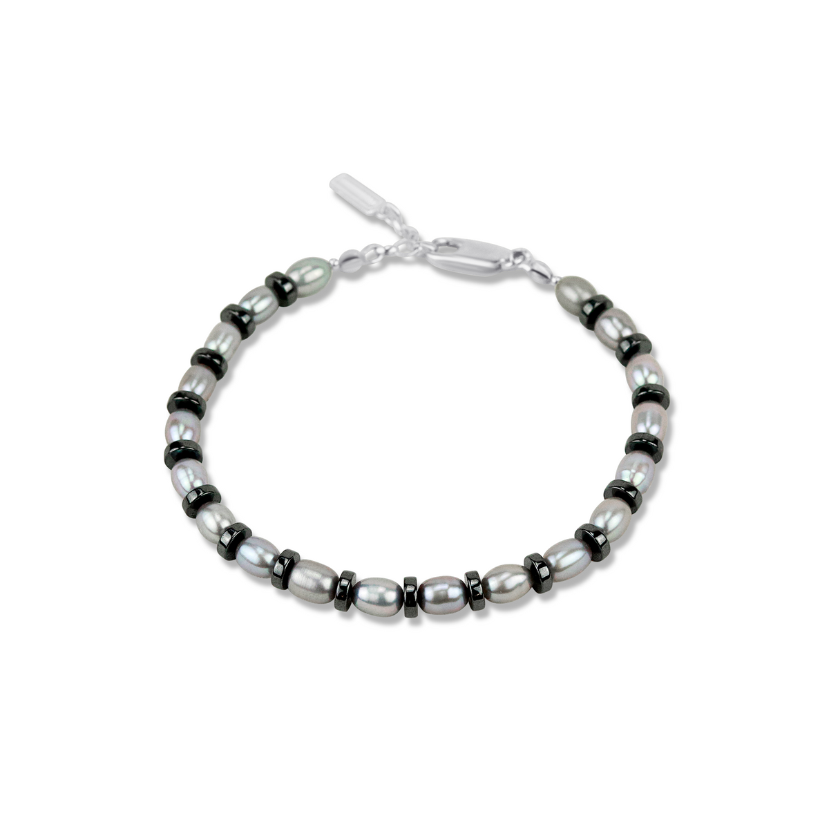 Grey Pearl & Hematite Bracelet
