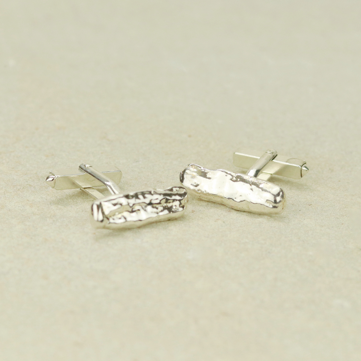 Silver Bark Cufflinks