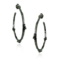Cluster Silver Balls Hoops