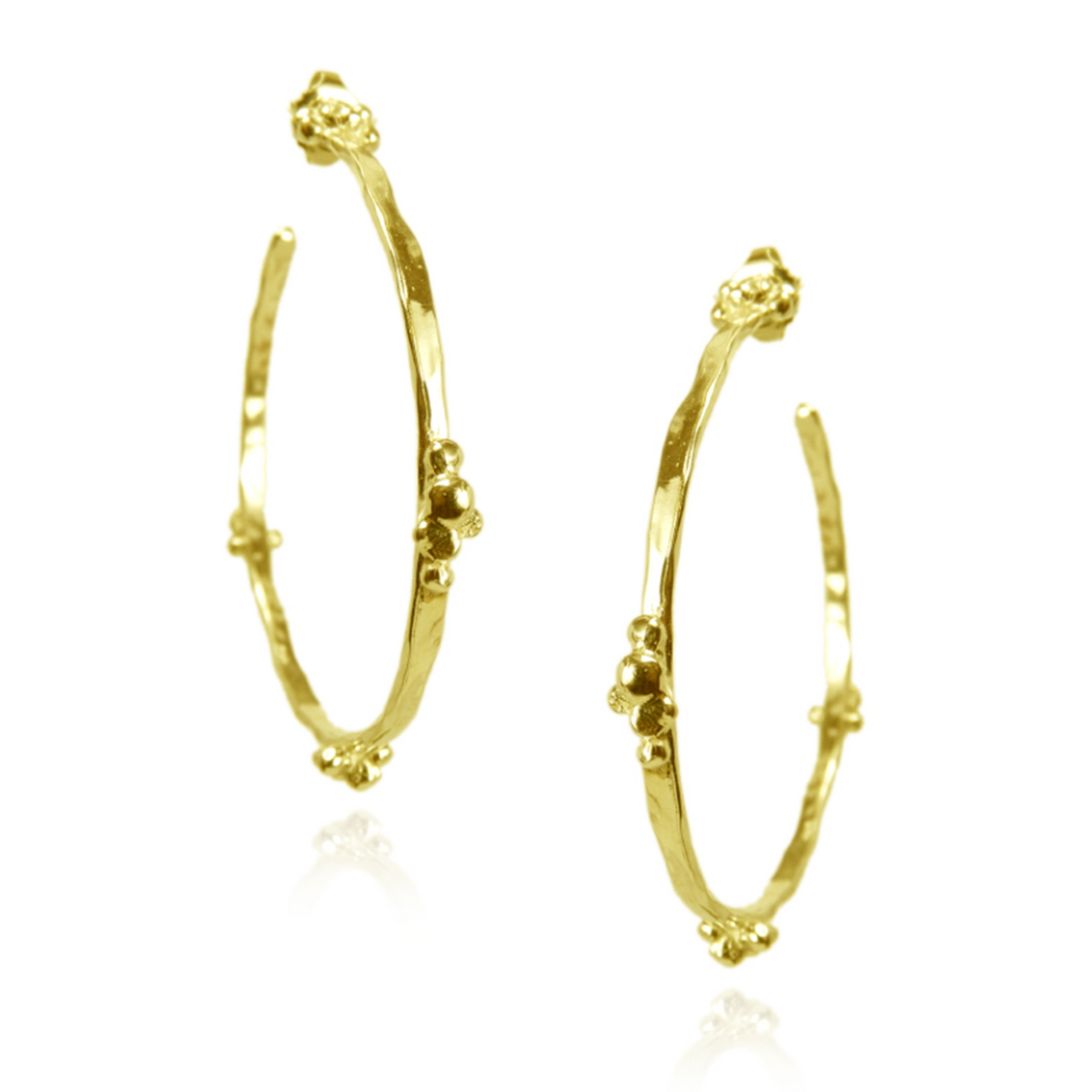 Cluster Silver Balls Hoops