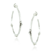 Cluster Silver Balls Hoops
