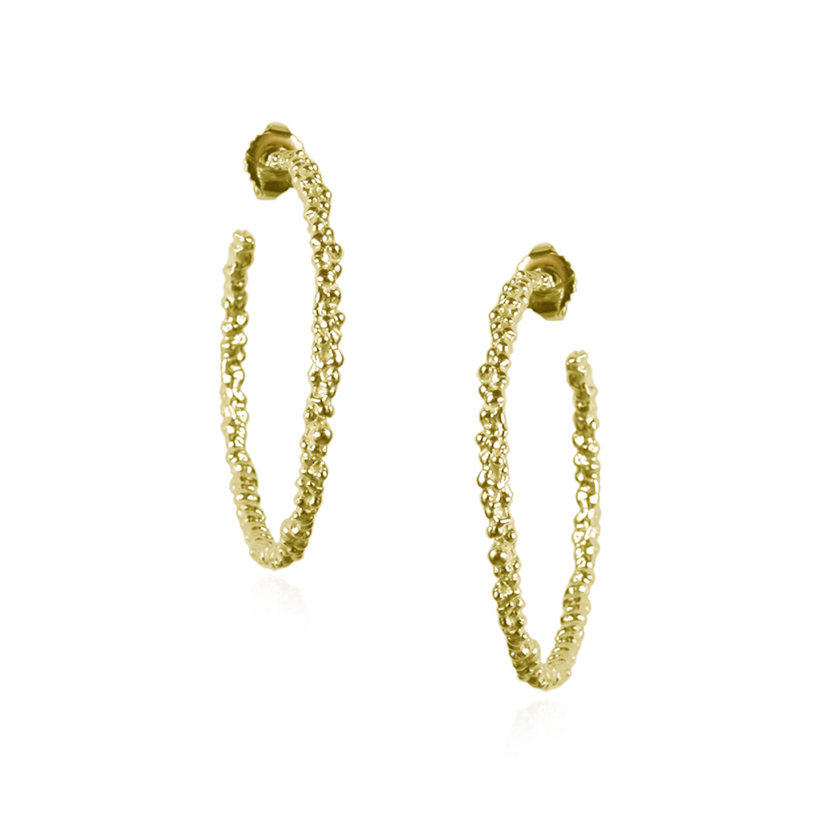 Vermeil Peppered Textured Hoops