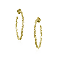 Vermeil Peppered Textured Hoops