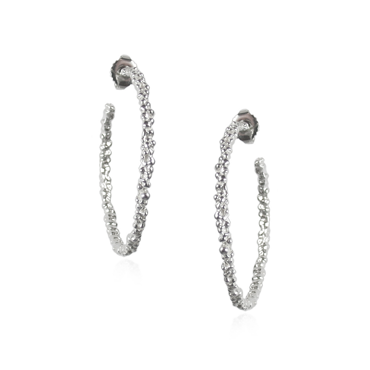 Vermeil Peppered Textured Hoops