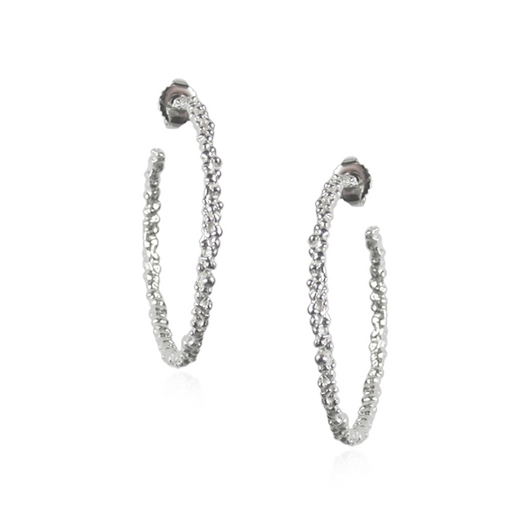 Vermeil Peppered Textured Hoops