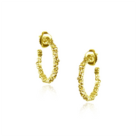 Vermeil Peppered Textured Hoops