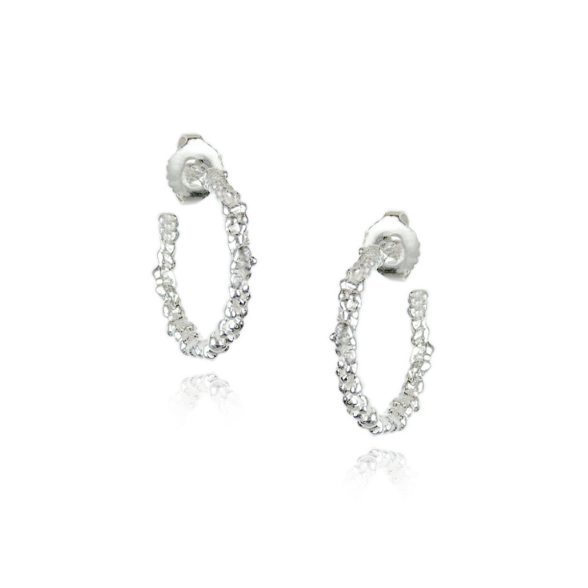Vermeil Peppered Textured Hoops
