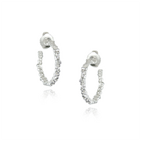 Vermeil Peppered Textured Hoops