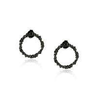 Pepper Textured Circle Studs Earrings
