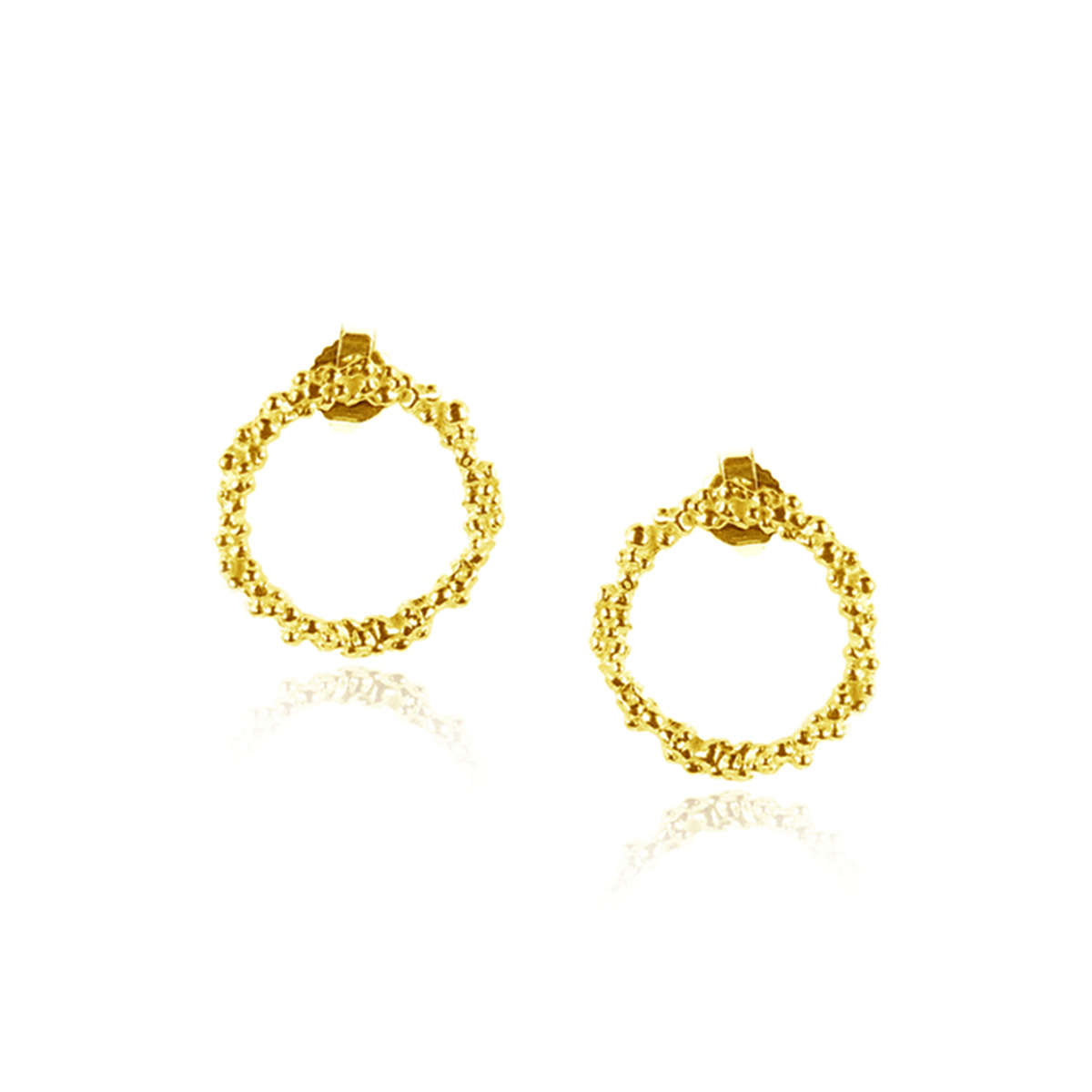 Pepper Textured Circle Studs Earrings