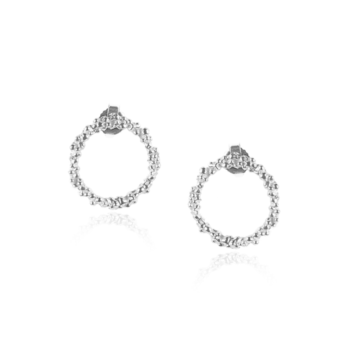 Pepper Textured Circle Studs Earrings