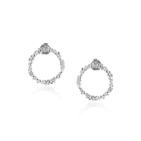 Pepper Textured Circle Studs Earrings