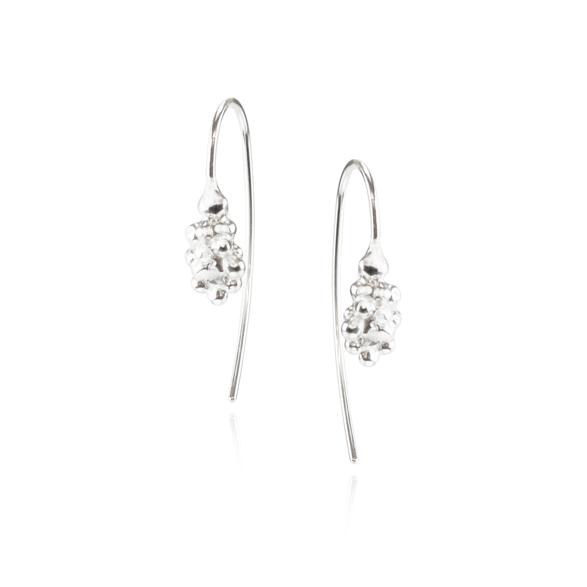 Granulated Fish Hook Earrings
