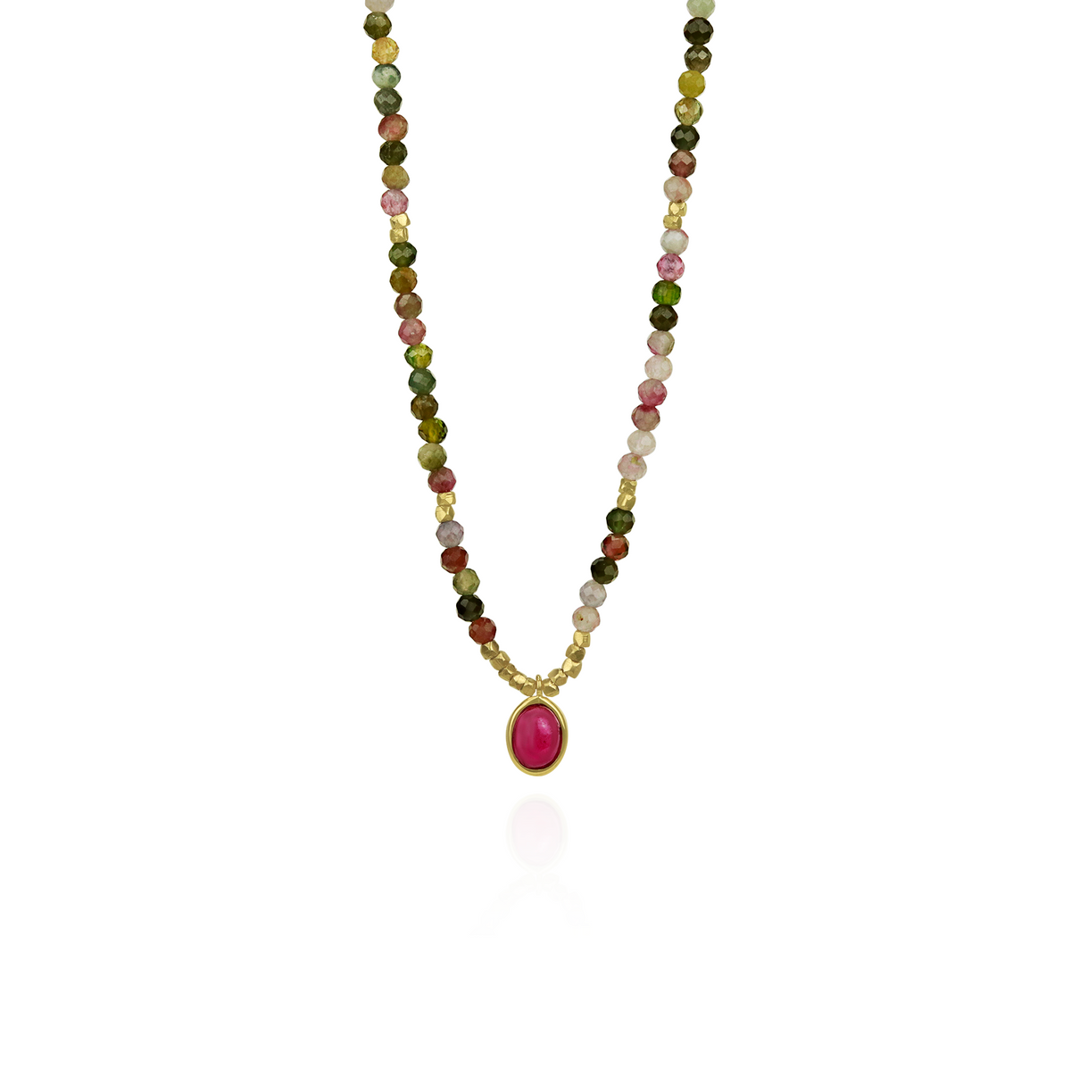 Stunning mixed tourmaline necklace featuring vibrant, faceted gemstones for a colorful and elegant look.