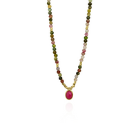 Stunning mixed tourmaline necklace featuring vibrant, faceted gemstones for a colorful and elegant look.
