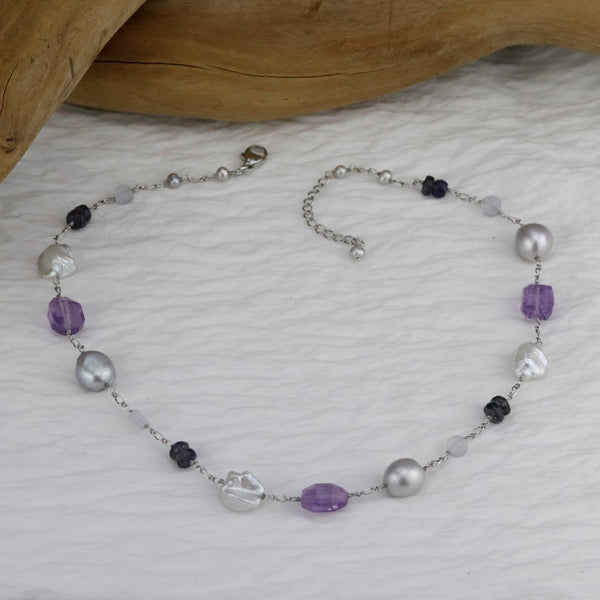 Mixed Pearl & Gemstone Necklace