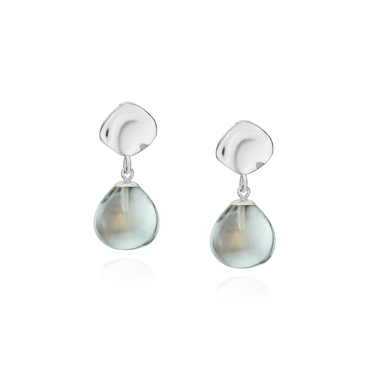Ripple Textured Smooth Drop Earrings