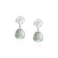 Ripple Textured Smooth Drop Earrings