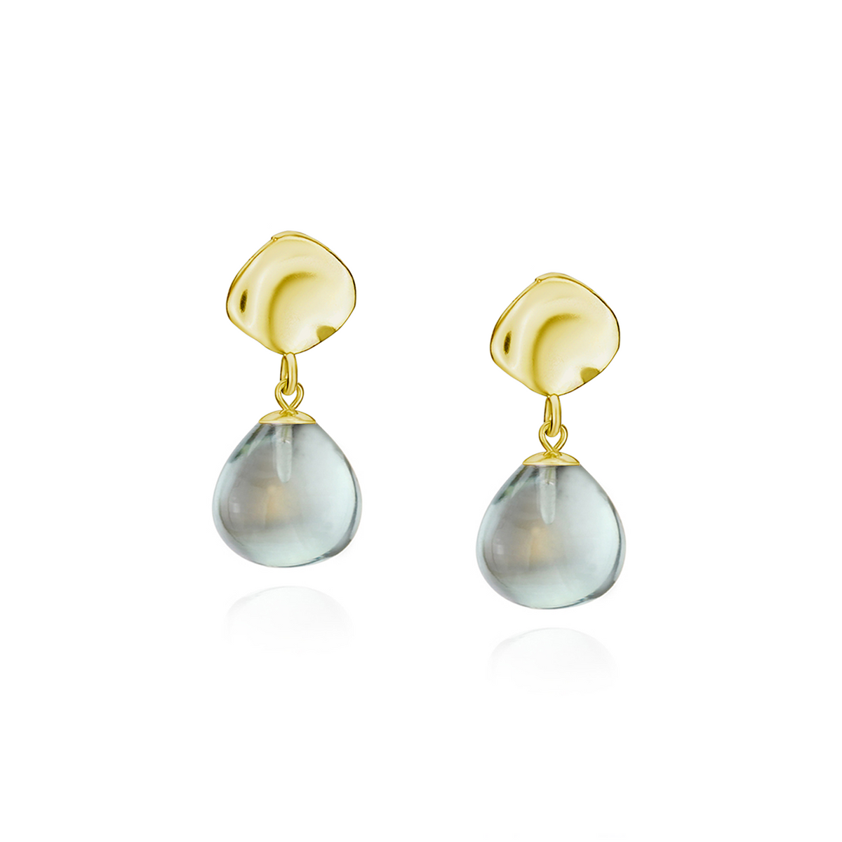 Ripple Textured Smooth Drop Earrings