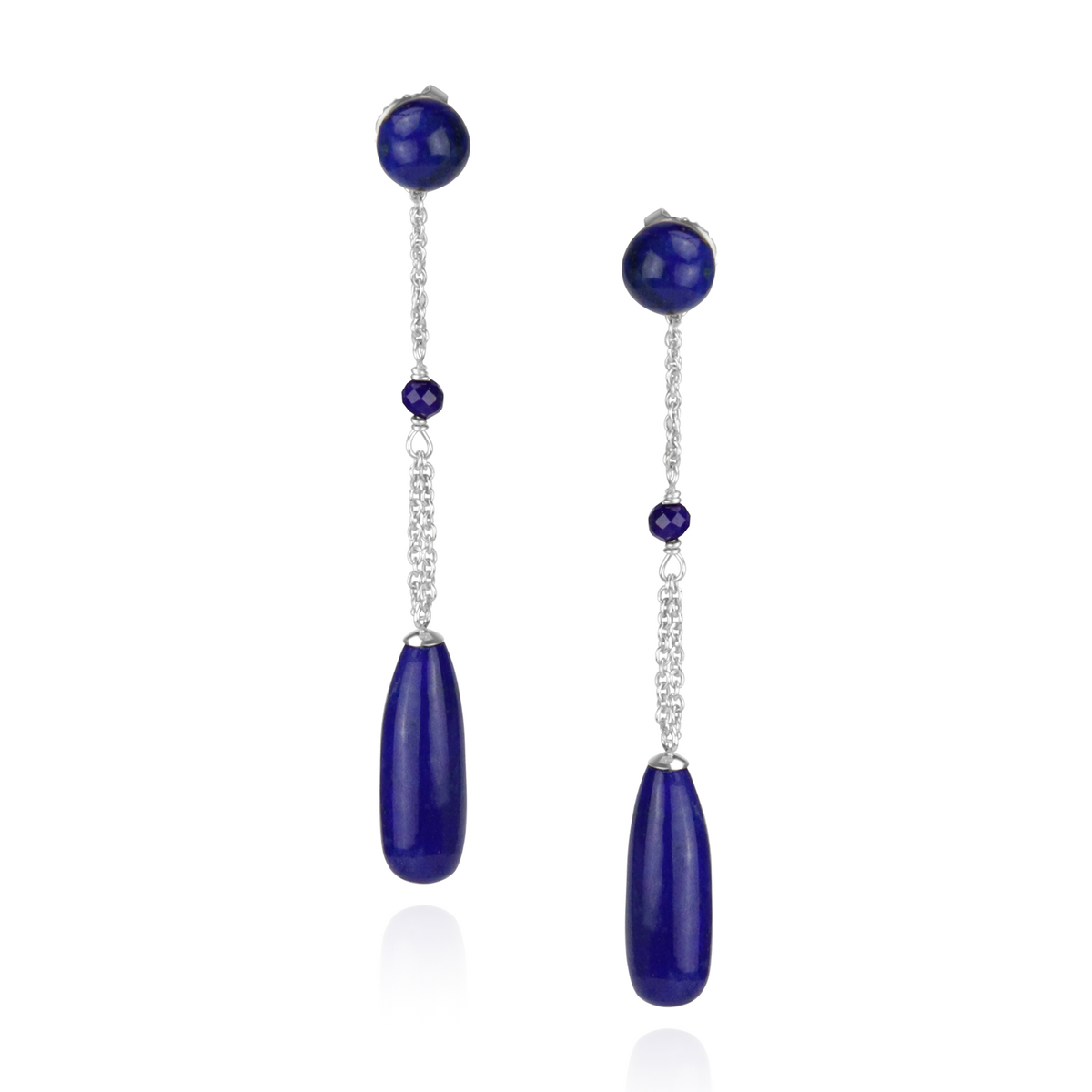 Long Teardrop Gemstone Statement Earrings