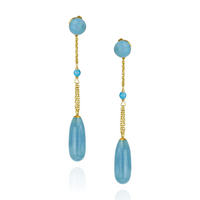 Long Teardrop Gemstone Statement Earrings