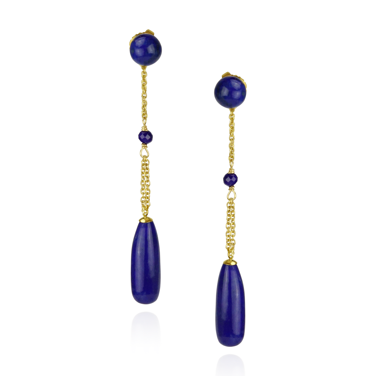 Long Teardrop Gemstone Statement Earrings