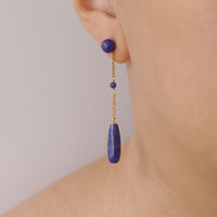 Long Teardrop Gemstone Statement Earrings