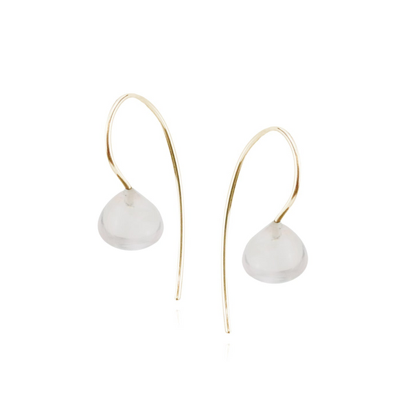 Smooth Gem Drop Earrings