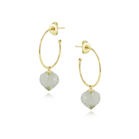 Green Amethyst Drop Hoops