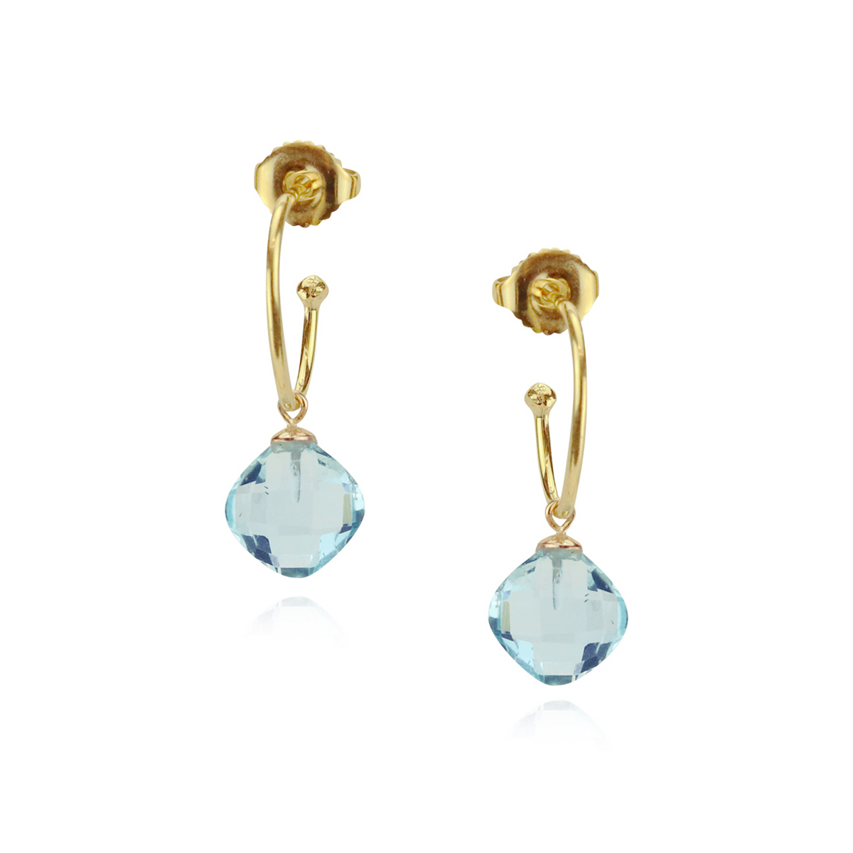 Petite Cushion Cut Oval Hoops