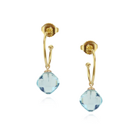 Petite Cushion Cut Oval Hoops