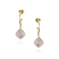 Petite Cushion Cut Oval Hoops