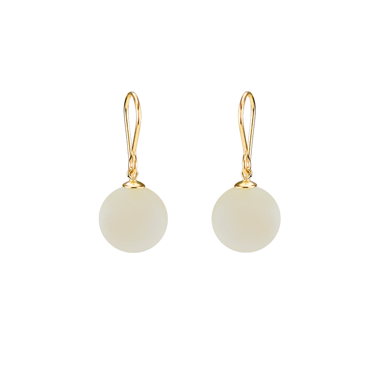 Smooth Round Gemstone Earrings