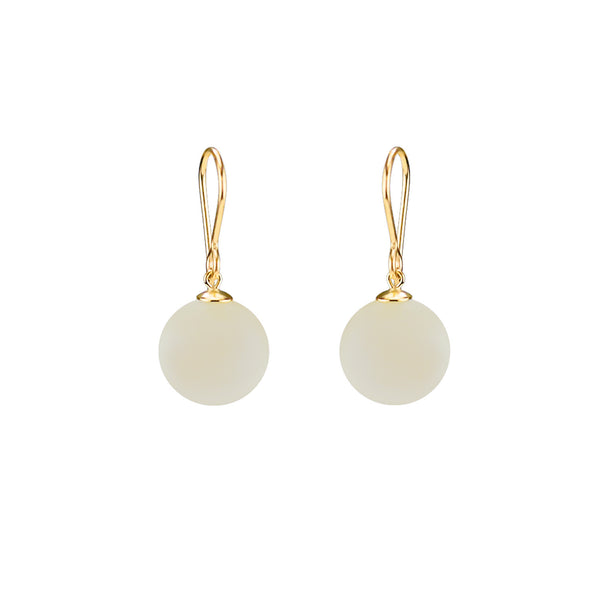 Smooth Round Gemstone Earrings