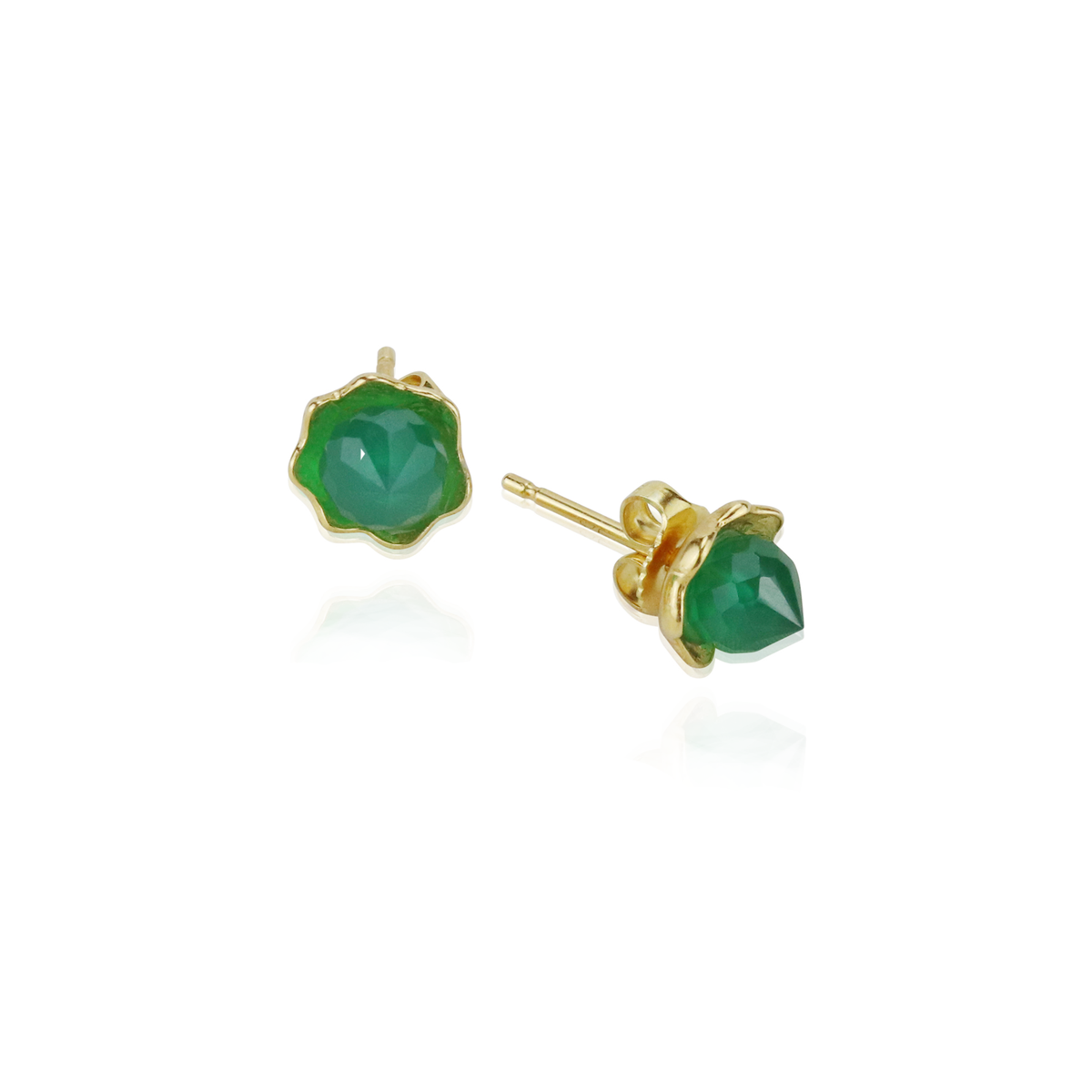 Green Onyx Mini Stud Earrings